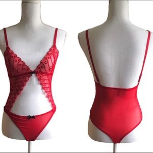 Red Peek-a-Boo Lingerie Size Small